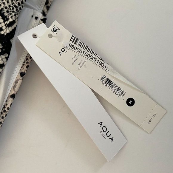 NWT Aqua Swim Python Snake Print Halter Crop Bikini Swimsuit Set Medium - Picture 14 of 15